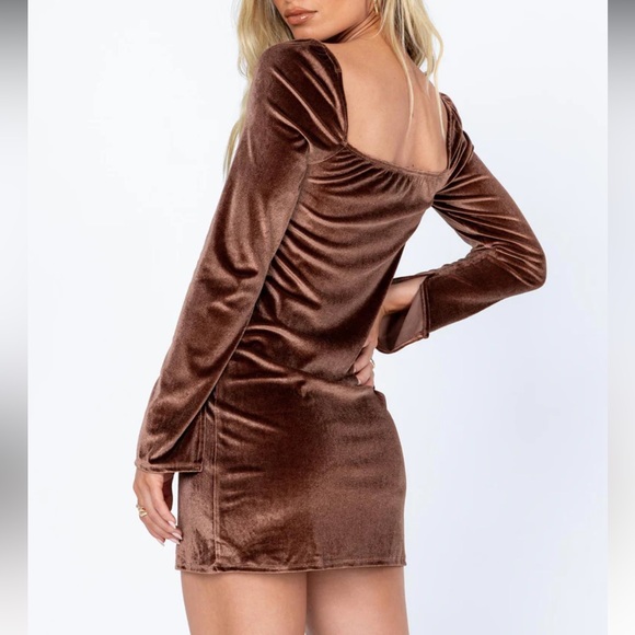 Velvet brown/golden dress US 2 princess Polly - Picture 2 of 4